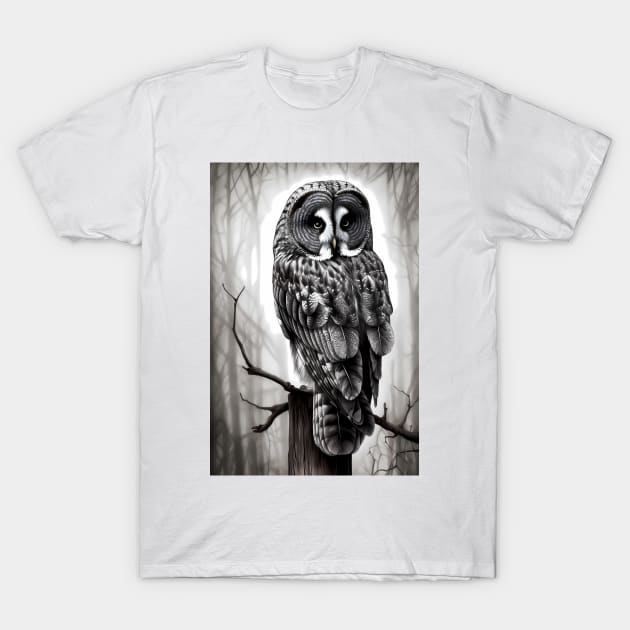 Great Gray Owl Painting T-Shirt by TortillaChief